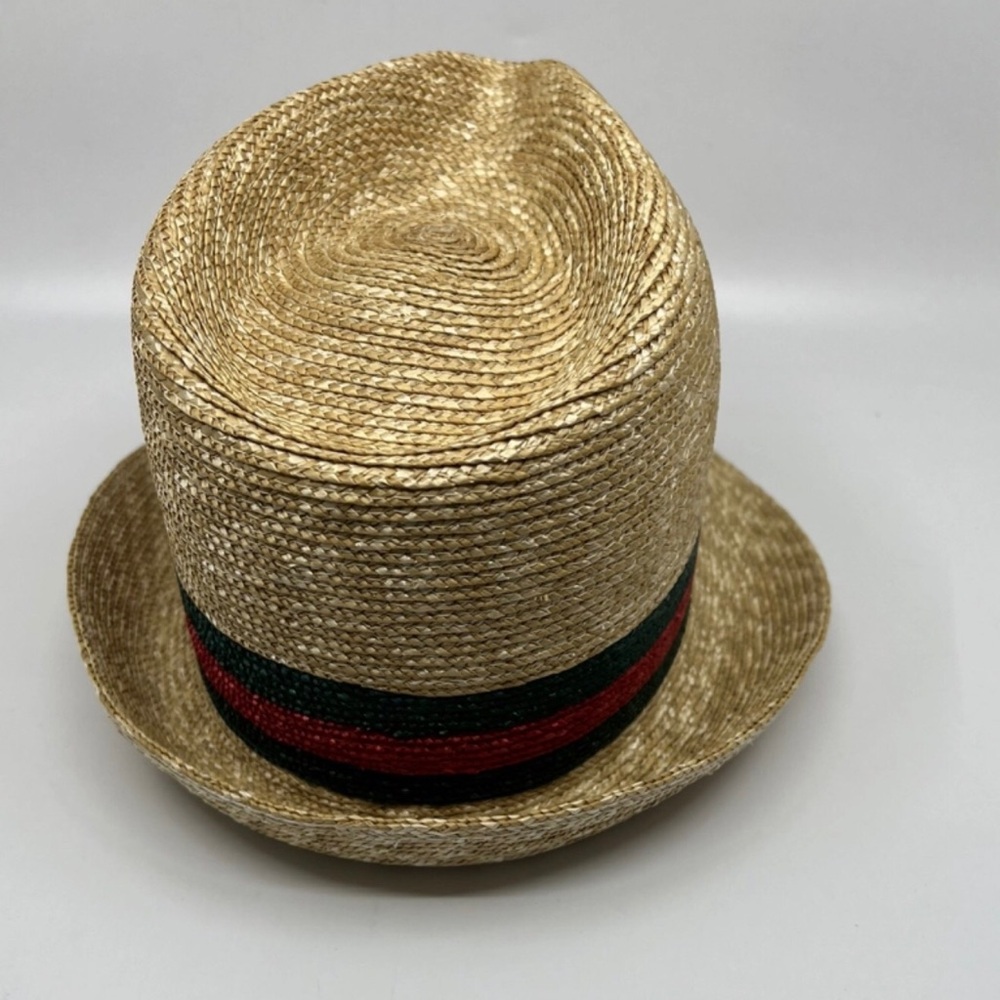 Gucci Tan Straw Hat with Red and Green Band - Picture 4 of 4